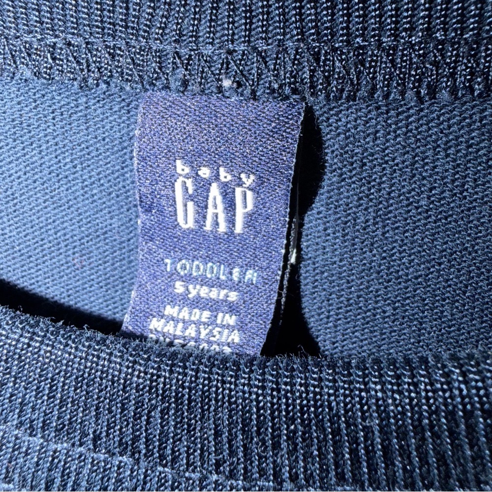 GAP Kids Navy and Gray Long Sleeve Tee with Gold Number - Picture 2 of 6